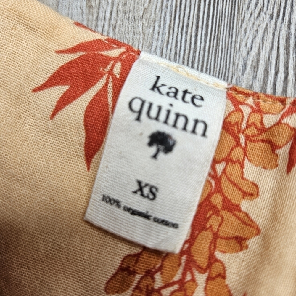 Kate Quinn Women's XS Peasant Blouse Spice Wisteria Organic Cotton - Picture 5 of 6